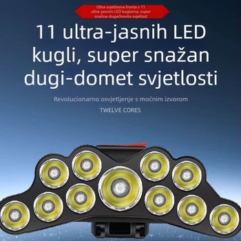 LED čelna lampica USB punjiva, domet 200 m, vodootporna, 113 g