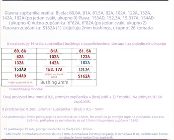 Khakis boutique spindle gear set with worm gear, D shaft and shaft sleeve