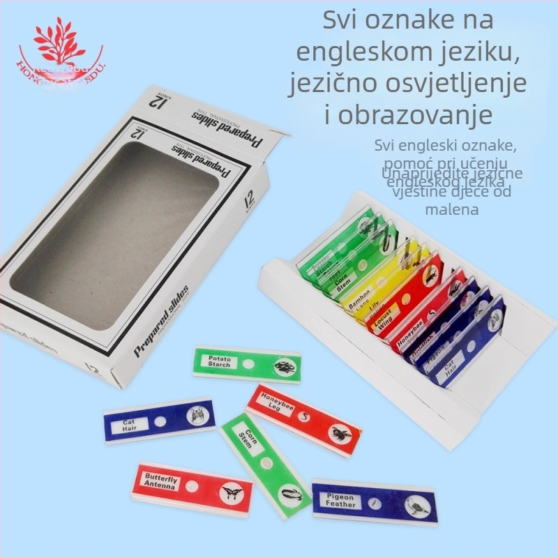 Mangrove PVC biološki uzorci, 12-dijelni set za mikroskopijske pločice (životinje i biljke)