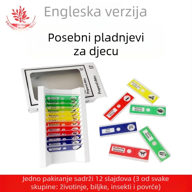 Mangrove PVC biološki uzorci, 12-dijelni set za mikroskopijske pločice (životinje i biljke)