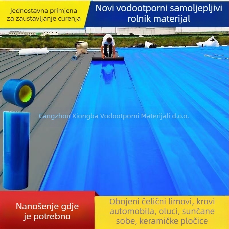 Samoljepljivi kroveni rol za vodonepropusnost i toplinsku izolaciju, UV‑otporan i izdržljiv, poliestersko vlakno, PE jezgro, slojevita struktura, valjak