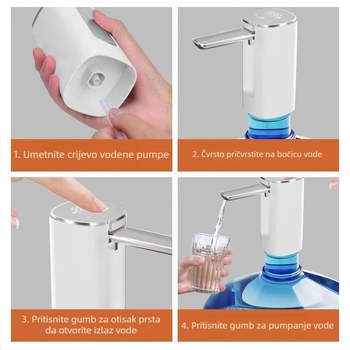 Bačvasta pumpa za vodu s dodirnim zaslonom, model H4, ABS kućište, 5V, 4W