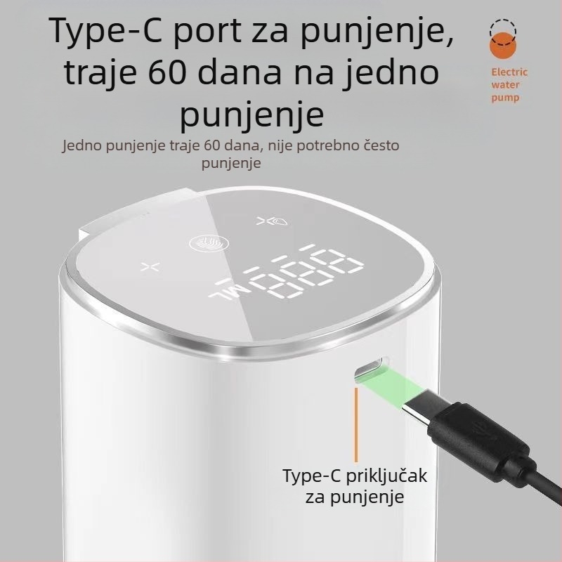 Bačvasta pumpa za vodu s dodirnim zaslonom, model H4, ABS kućište, 5V, 4W