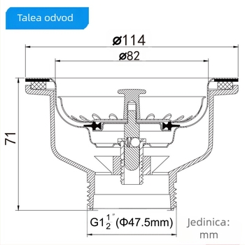 Talea odvodnja za sudoper 114 mm s čeličnom kuglom, zlatim PVD premazom XK223C034