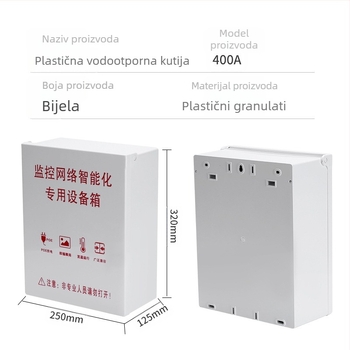 Vanjska zaključavajuća vodootporna kutija za nadzor, plastični preklopni poklopac, za niskonaponske instalacije
