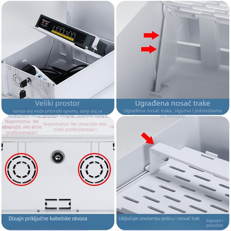 Vanjska zaključavajuća vodootporna kutija za nadzor, plastični preklopni poklopac, za niskonaponske instalacije