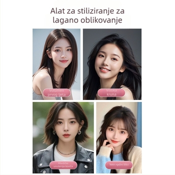 Bežična četka za izravnavanje i kovrčanje kose s negativnim ionima, USB punjenje, keramički premaz, 3 razine temperature, 35W