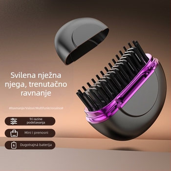 Bežični češalj za ravnanje i uvijanje kose s keramičkim grijačem, 27W, 3 postavke temperature, promjer grijane površine pod 15 mm