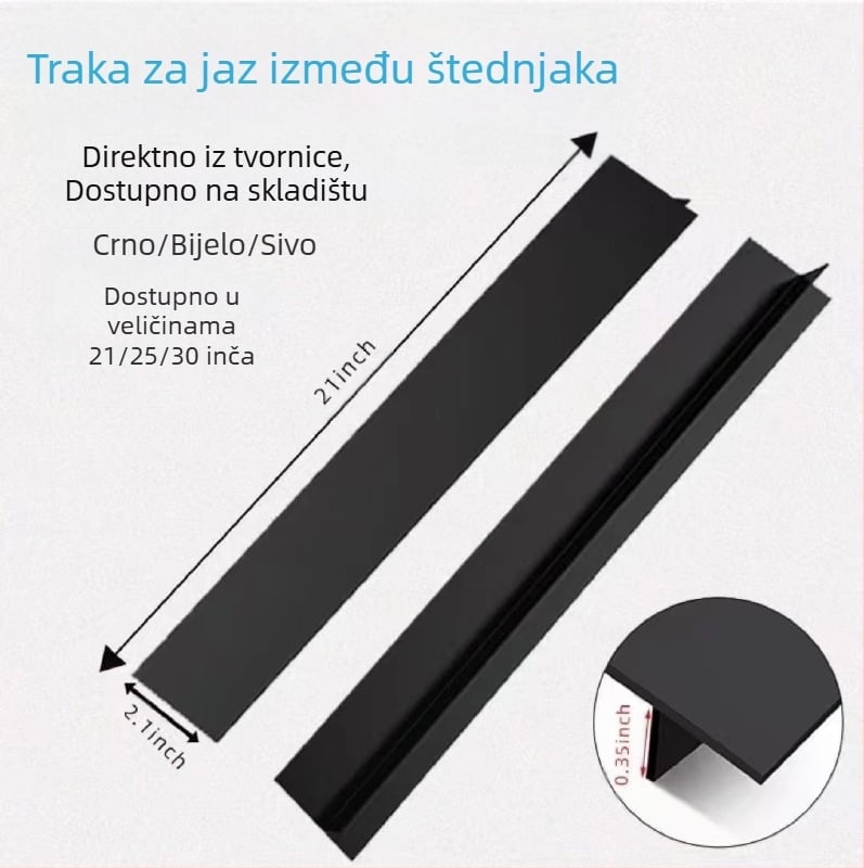 Silikonska brtvа za prostor između štednjaka i ploče, otporna na masnoće i prljavštinu, kuhinjska brtvа