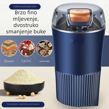 Prijenosna višenamjenska mlinica za kućnu upotrebu, tijelo i posuda od nehrđajućeg čelika, kapacitet ispod 1 L, 2 oštrice, brzina 10000–19999 rpm, napon 111–240 V, potpuno automatska, retro stil