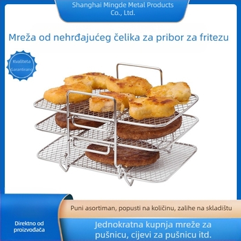 Pribor za fritézu na zrak: trostupanjski parni stalak, roštilj i stalak za dehidraciju voća i povrća DZ201