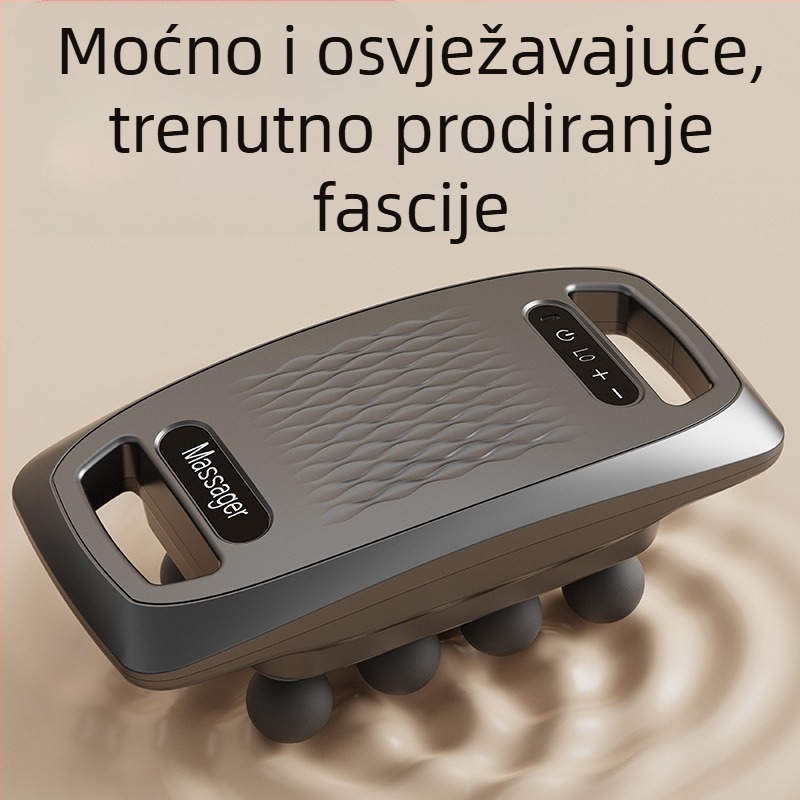 Fascični masazni pištolj za cijelo tijelo s LCD zaslonom, četkasti motor, 6+ glava za masažu, ugrađena baterija 1200–2000 mAh, buka ispod 36 dB