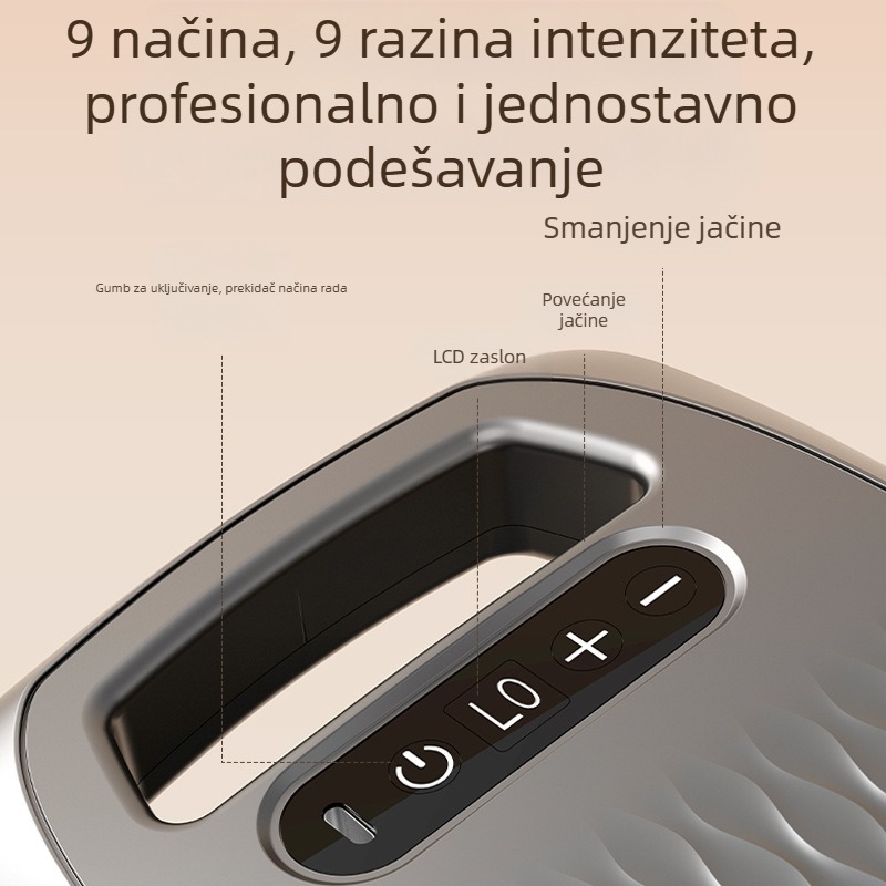 Fascični masazni pištolj za cijelo tijelo s LCD zaslonom, četkasti motor, 6+ glava za masažu, ugrađena baterija 1200–2000 mAh, buka ispod 36 dB