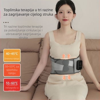 Bežični grijaći pojas za struk s toplinskom kompresijom i fizioterapijom — punjiv, mehaničko upravljanje, nepromjenjiva brzina, vibracija