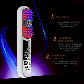 Električna ručna četka za medicinsku njegu vlasišta uz svjetlosnu terapiju, model HF188