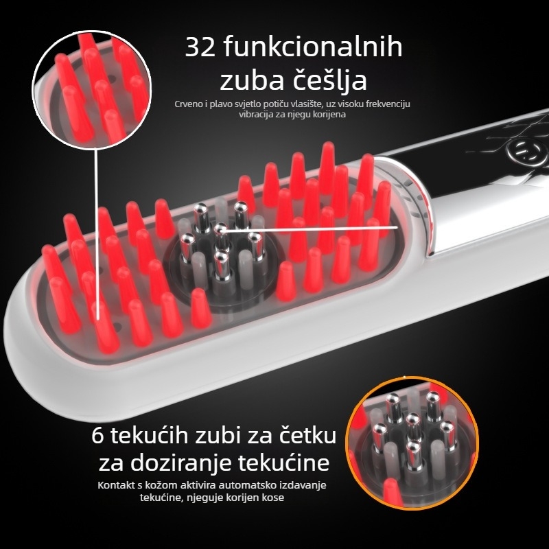 Električna ručna četka za medicinsku njegu vlasišta uz svjetlosnu terapiju, model HF188