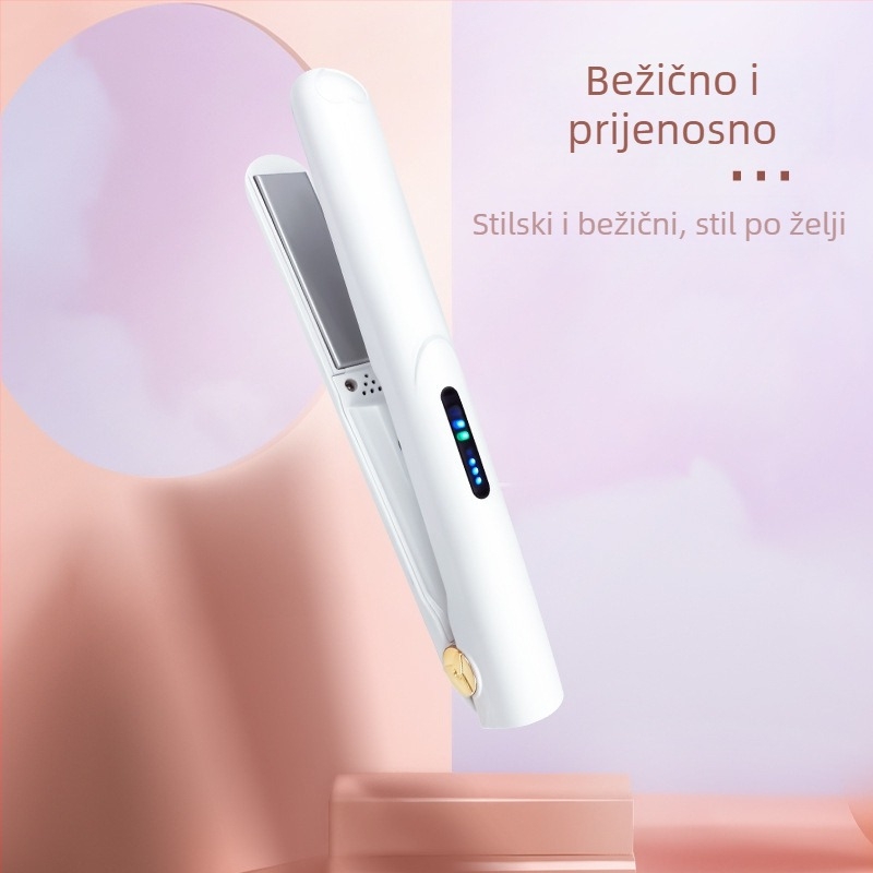 Bežični dvostruko funkcionalni alat za uvijanje i ravnanje kose, turmalin keramijski element grijanja, promjer 16–20 mm, 3 razine temperature, stiliziranje za 1–2 minute