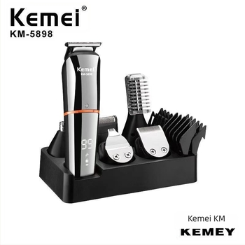 KEMEI KM-5898 USB-punjivi električni šišač za kosu s LCD zaslonom i noževima od nehrđajućeg čelika