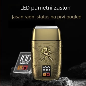 Kemei KM-TX15 električni brijač s LCD zaslonom, kompaktni prijenosni, zaštita od povlačenja dlačica, punjivi