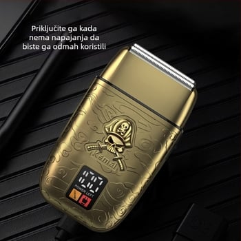 Kemei KM-TX15 električni brijač s LCD zaslonom, kompaktni prijenosni, zaštita od povlačenja dlačica, punjivi