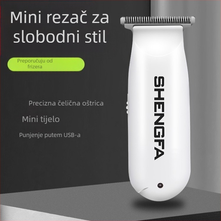 RFCD-3020 mini električni šišač kose za odrasle i djecu, punjiv, oštrice od nehrđajućeg čelika, ugrađena baterija 50–100 mAh, radno vrijeme 0–1 h, buka 36–45 dB