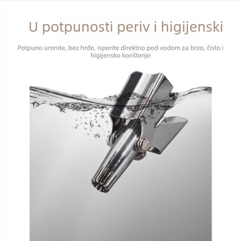 Ručni trimer za nosne dlačice – nehrđajući čelik, potpuno vodootvoren za pranje tijela, bez baterije, brijač i trimer nosnih dlačica