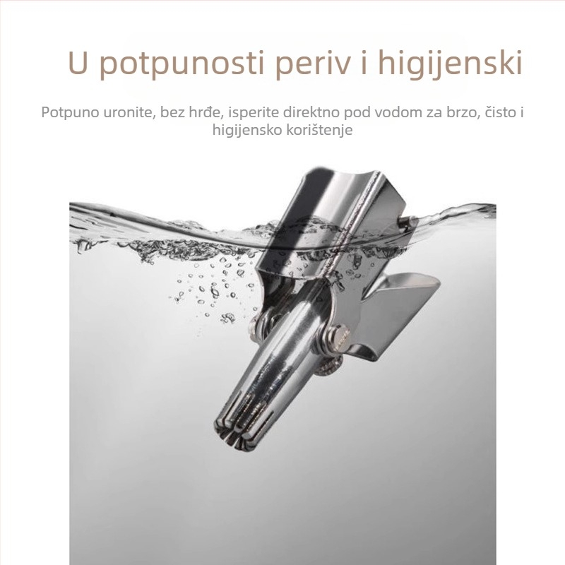 Ručni trimer za nosne dlačice – nehrđajući čelik, potpuno vodootvoren za pranje tijela, bez baterije, brijač i trimer nosnih dlačica