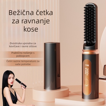 Bežični uređaj za izravnavanje kose – mini, keramičke pločice, negativni ioni, 4 razine temperature, 35W 3.7V