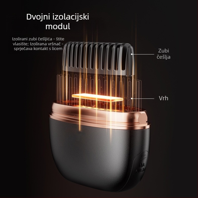 Bežični uređaj za kosu: ravnanje i uvijanje, titanij-turmalin premaz, grijani element promjera 16–20 mm, snaga 25 W, napon 3,7 V, dvostruka upotreba