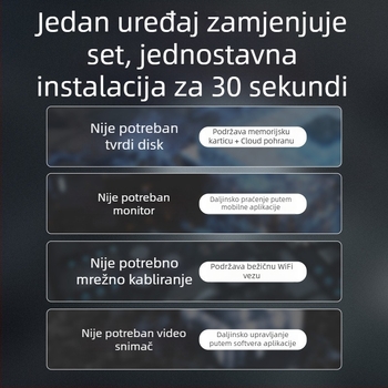 Unutarnja LED kamera za nadzor u obliku žarulje, Wi-Fi, daljinsko upravljanje putem mobitela, 360° nadzor