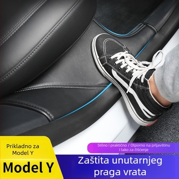 Kožni prag za Tesla Model Y, stražnji prag s ugrađenom zaštitnom folijom protiv udaraca nogom