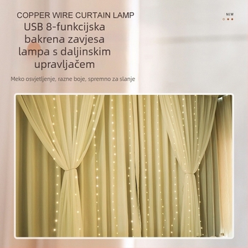 LED zavjesa od bakrene žice, 3×3 m, icicle LED lampice, USB daljinsko upravljanje, šarene svjetlosti za božićnu dekoraciju sobe