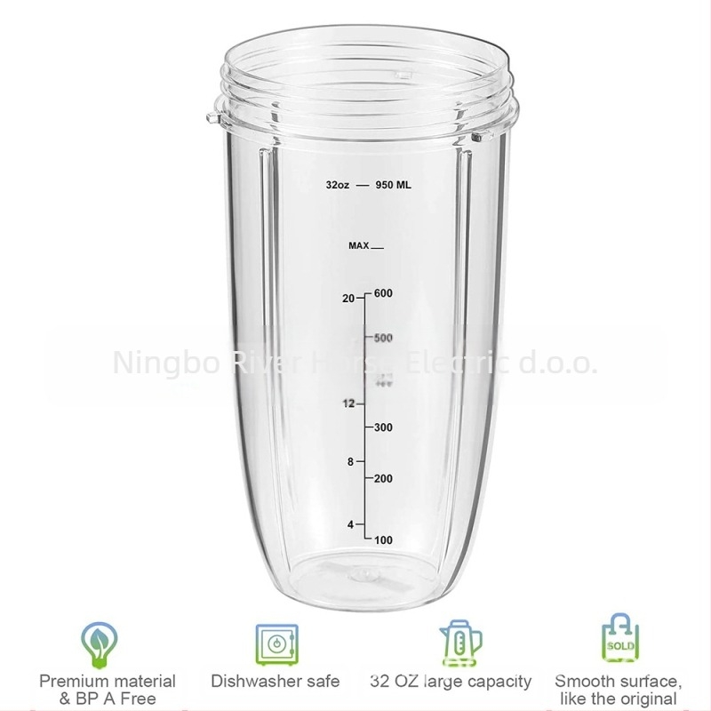 Zamjenska velika čaša za Nutri sokovnik 600W/900W – kapacitet 900 ml (32 oz), s mjernom skalom, model HP-NB-32OZ