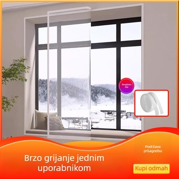 Zimska prozorska izolacijska zavjesa – PE, otporna na vjetar i topla; za dnevni boravak, spavaću sobu i restoran; moderni minimalistički stil (Materijal: PE; Vrsta zavjese: PE prozorska zavjesa; Prostor: dnevni boravak/spavaća soba/restoran)