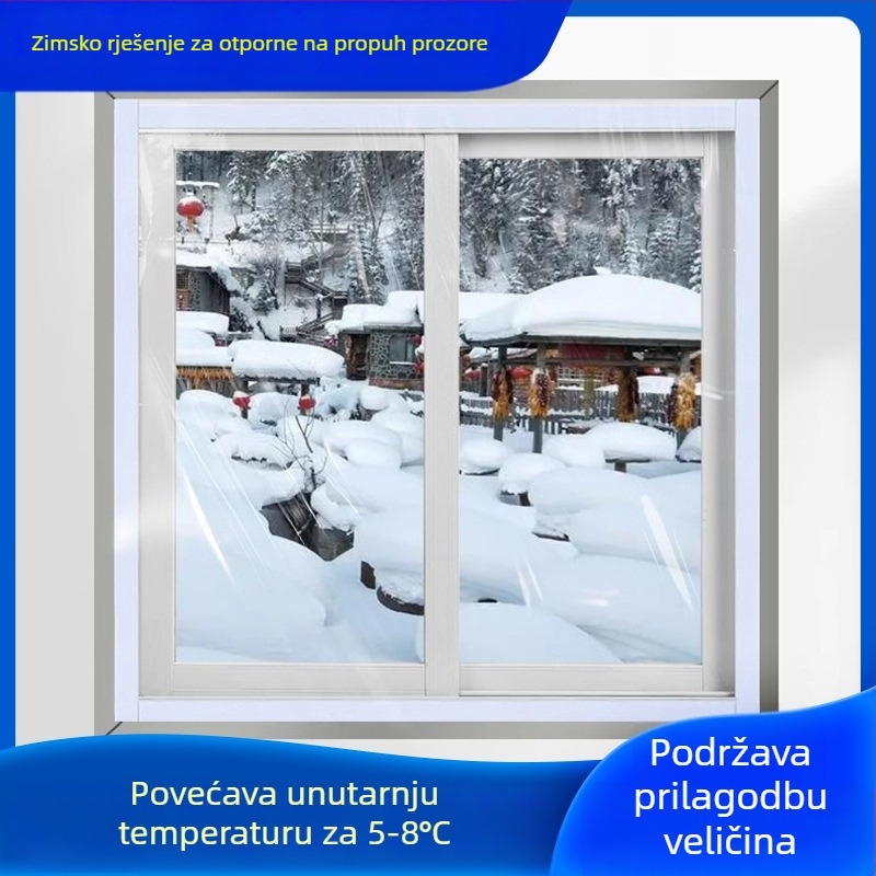 Zimska prozorska izolacijska zavjesa – PE, otporna na vjetar i topla; za dnevni boravak, spavaću sobu i restoran; moderni minimalistički stil (Materijal: PE; Vrsta zavjese: PE prozorska zavjesa; Prostor: dnevni boravak/spavaća soba/restoran)