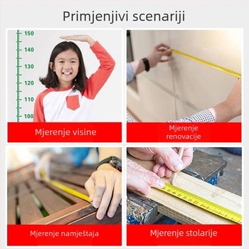 Mjerna traka s vodootpornom, fluorescencijskom i visokotehnološkom konstrukcijom, širim i debelim kućištem, otporna na habanje