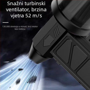 Prijenosni vanjski turbo ventilator s funkcijom puhanja i usisavanja, alat za uklanjanje prašine iz automobila