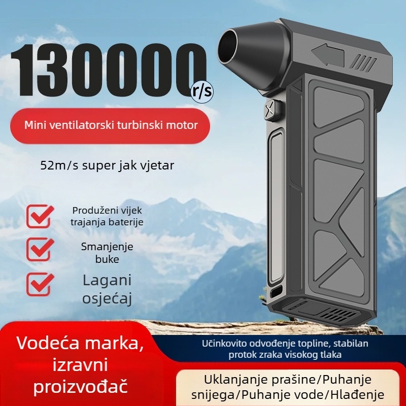 Prijenosni vanjski turbo ventilator s funkcijom puhanja i usisavanja, alat za uklanjanje prašine iz automobila
