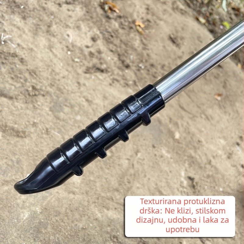 Vrtna grablja s okruglom glavom, teleskopka, od čelika niskog sadržaja ugljika, višezubna, model 0302