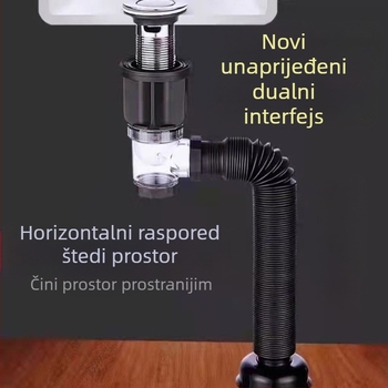 ABS odvodi za umivaonik sa S-oblikom, vučni tip, elektroplatirani dvostruki dizajn, prilagodljiva prerada