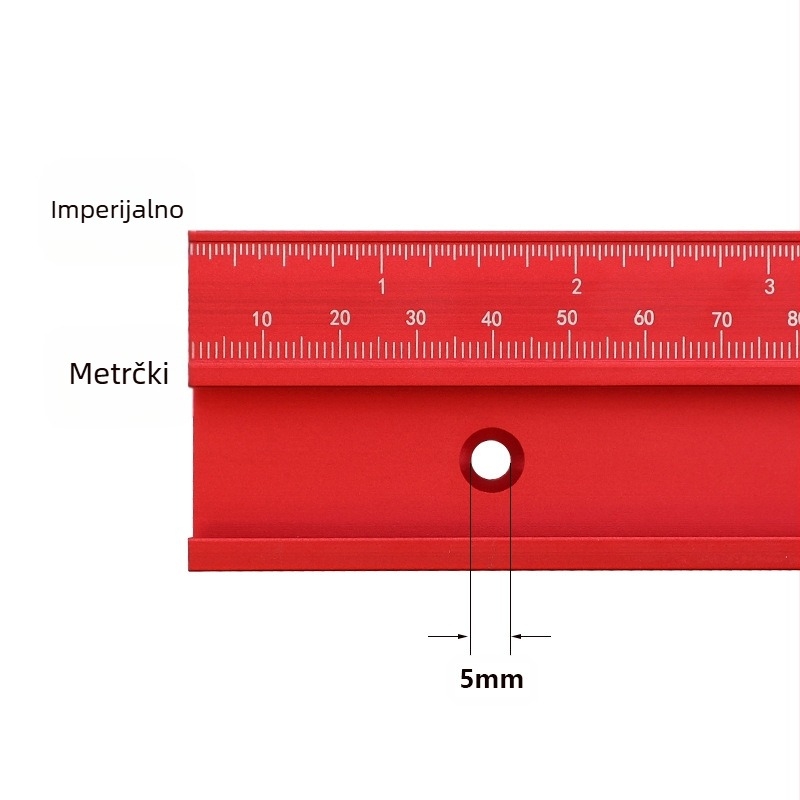 RUITOOL aluminijska vodilna šina sa skalom za drvnu obradu, Tip 45, 6061, težina 0,2–0,48 kg, paket 1 kom