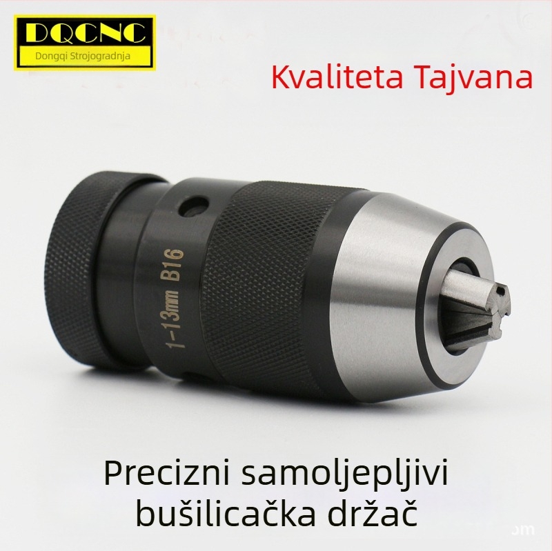 Automatski zatvarački čeljusti skľučovadla za bušilicu ili frezu, model 1-16B16, raspon hvata 1-13/1-16, ugljična čelika, standardni konus, preciznost 0.006