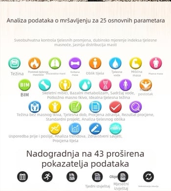 KAISO pametna vaga za tijelo s Bluetoothom i aplikacijom, punjiva elektronička vaga za kućnu upotrebu, mjeri težinu, tjelesnu masnoću, kalorije i vlagu, do 180 kg