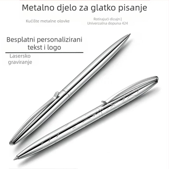Rotirajuća metalna olovka za potpis s logotipom i mogućnošću prilagodbe, pogodna za poklon.