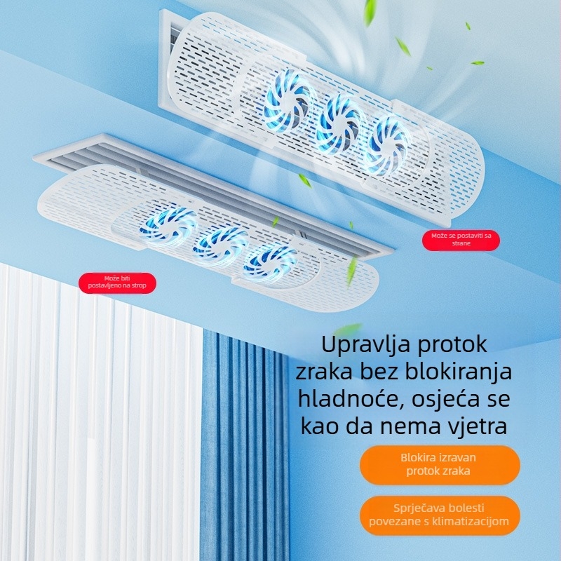 Zidni deflektor zraka za klima uređaj – otporan na vjetar, usmjerava protok zraka bez kondenzacije, štednja energije, minimalistički dizajn, brenda HUGTUNE