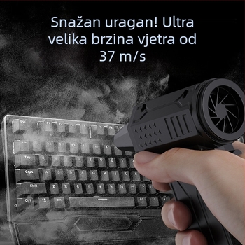 Mini ručni ventilator za kampiranje s motorom bez četkica, turbo ventilator 110.000 rpm, za otvoreno korištenje, s ugrađenom baterijom
