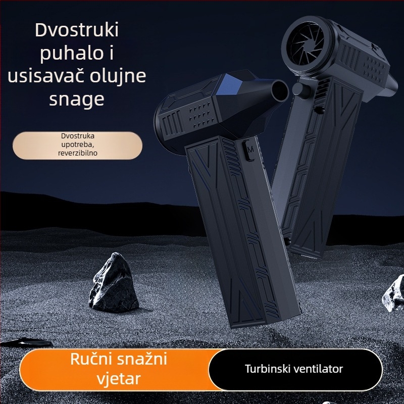 Mini ručni ventilator za kampiranje s motorom bez četkica, turbo ventilator 110.000 rpm, za otvoreno korištenje, s ugrađenom baterijom