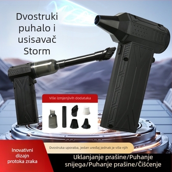 Ručni turboventilator bez lopatica, 110000 RPM, brushless motor, prijenosni mini usisavač za vanjsku upotrebu, USB napajanje, ugrađena baterija 4000-6000 mAh, ABS kućište, 270 g, 4 brzine