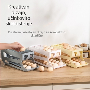 Klizna kutija za jaja s tri sloja, dvostruki red, plastična, za kuhinjski pult