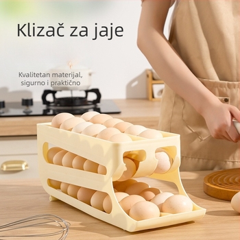 Klizna kutija za jaja s tri sloja, dvostruki red, plastična, za kuhinjski pult